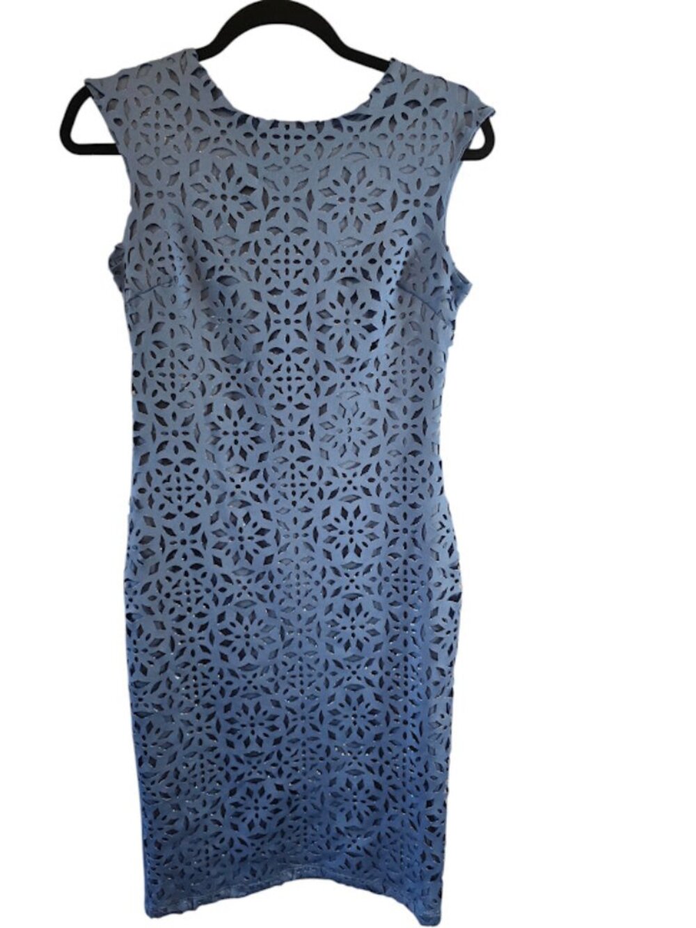 Blue Enfocus studio size 6 cocktail dress evening elegant laser cut sheath